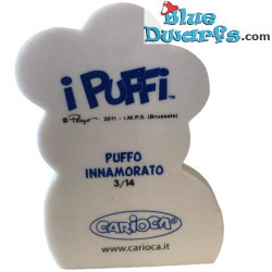 Pitufo Enamorado (Nº 3/14) - Borrador / Mega Borrador de los Pitufos - 9 cm - Tamaño XL