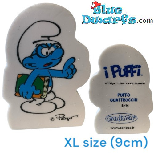 Puffo Quattrocchi (Nr. 14/14) - Gomma / Mega Gomma dei Puffi - 9 cm - Taglia XL