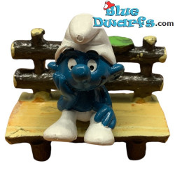 Metalen Mini bankje - Smurfen Decoratie Product - Smurf Niet Inbegrepen - +/- 6,5cm