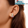 Pendientes de la Pitufina - con flores - Plata de ley 925