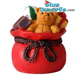 Mini sacchetto di juta con regali - Prodotto decorativo dei Puffi - Puffo non incluso - 4 cm