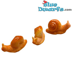 Mini escargots - 3 pièces - Produit décoratif Schtroumpfs - Schtroumpf non inclus - +/- 3 cm