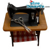 Mini sewing machine on a table - with scissors - Smurfs decoration product - Smurf not included - 4.5 cm