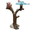 Mini Árbol Nevado con Búho - Producto Decorativo de los Pitufos - Pitufo No Incluido - 8,5 cm