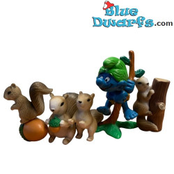 Mini Scoiattoli - Prodotto Decorativo dei Puffi - Puffo Non Incluso - 4,5 cm