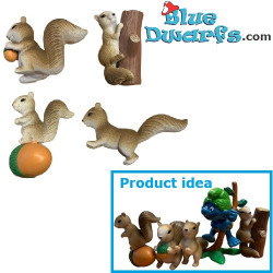 Mini Ardillas - Producto Decorativo de los Pitufos - Pitufo No Incluido - 4,5 cm
