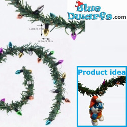 Mini Guirlande de Noël - Produit Décoratif Schtroumpfs - Schtroumpf Non Inclus - 30 cm