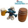 Mini Botte di Vino in Legno - Prodotto Decorativo dei Puffi - Puffo Non Incluso - 4 cm