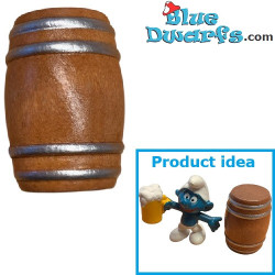 Mini Wooden Wine Barrel - Smurfs Decoration Product - Smurf Not Included - 4 cm