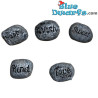 5 x Pietre in resina grigia - Prodotto decorativo Puffi - Puffo non incluso - +/- 1,7x0,6cm