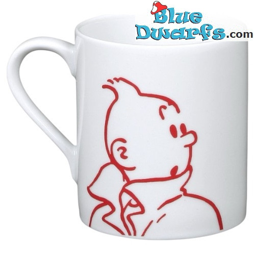 Tim und Struppi Tasse - Tim in Silhouette - Rot - Moulinsart - 250ML