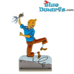 Tintin jumps for joy - Tintin Metal figurines collection - Nr. 29211 - 5.5 cm