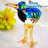 Glass figurine: Kiwi blue bird (+/- 7 x 7 cm)