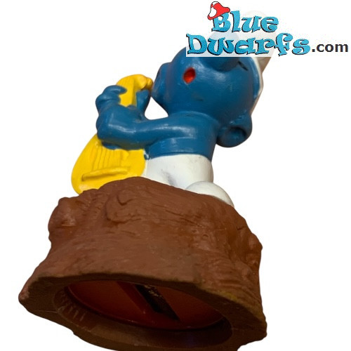 20013: Gitarrenschlumpf - gelb Gitarren - Bleistiftspitzer - Schleich - 5,5cm - AMNC