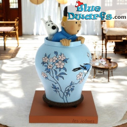 Tim & Struppi: Vase Blauer Lotus - Kunstharzfigur - Tim und Struppi - The Icons Collection