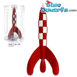 Ikonische rot-weiß karierte Tintin-Rakete - Tim und Struppi Kunstharzfigur - Nr. 42615 - 17cm