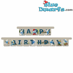 Ghirlanda dei Puffi Happy Birthday - Festa di compleanno dei Puffi - 3 m