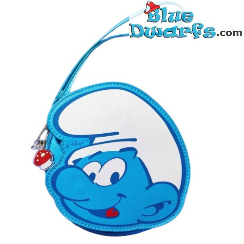 De Smurfen portemonnee - Tas met Smurf-gezicht - 13,5 x 2 x 13 cm