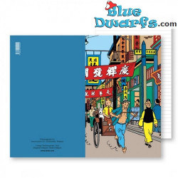 Kuifje en Bobbie in de Tuk Tuk - Kuifje Notitieboek - De Blauwe Lotus - Tintinimaginatio - 12,5x20 cm
