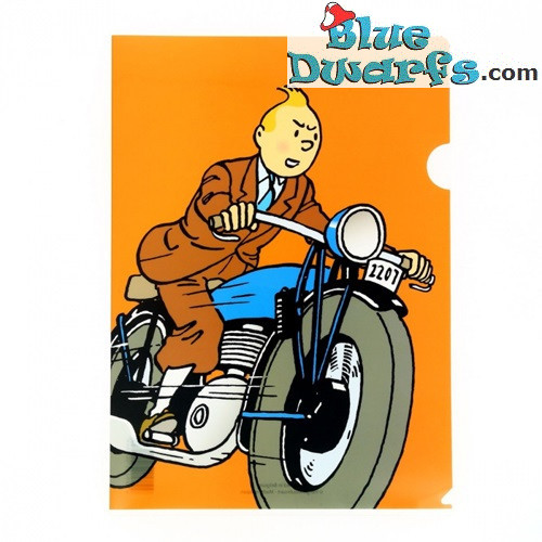 Tintin su una motocicletta - Cartella di plastica A4 di Tintin - Tintinimaginatio - 22 x 30 cm