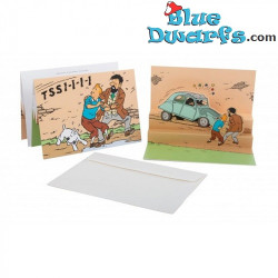 Carte Postale Pop-Up La Citroën 2CV des Dupondt - Carte Postale 3D Tintin - 23x17 cm