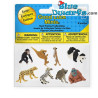 Animali dello zoo - Gomma morbida - Mini statuine porta fortuna - 8 pezzi - Safari - 2 - 2,5 cm