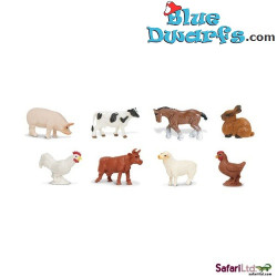 Animales de granja - Miniaturas de la Suerte - goma - 8 piezas - Safari - 2 - 2,5 cm