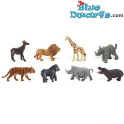 Vida salvaje - Miniaturas de la Suerte - goma - 8 piezas - Safari - 2 - 2,5 cm
