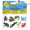 Animali Foresta pluviale - Gomma morbida - Mini statuine porta fortuna - 8 pezzi - Safari - 2 - 2,5 cm