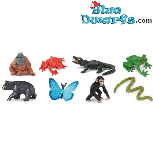 Animales de la Selva - Miniaturas de la Suerte - goma - 8 piezas - Safari - 2 - 2,5 cm