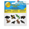 Noord Amerika Dieren - Safari Geluksmini's - 8 stuks - flexibel rubber - 2 - 2,5 cm