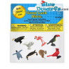 Vogels - Safari Geluksmini's - 8 stuks - flexibel rubber - 2 - 2,5 cm