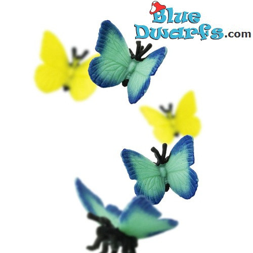 Vlinders - Safari Geluksmini's - 10 stuks - flexibel rubber - 2,5 cm