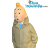 Tintín con impermeable y Milú - Colección de figuras de resina de Tintín - N.º 45973 - 60 cm
