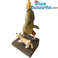 Tintin con impermeabile e Milù - Collezione di figurine in resina di Tintin - N. 45973 - 60 cm