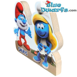 Figura de Pitufina y Papá Pitufo - Fiesta de cumpleaños de los Pitufos - 30 cm