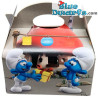 5 x Caja de Cartón de los Pitufos - Fiesta de Cumpleaños de los Pitufos - 16x16x10,5 cm