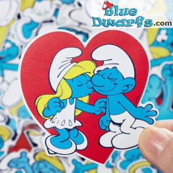 50 Schlumpf-Aufkleber - Mehrere Charaktere - Cartoonfigur & Herzmuster - 3-7cm