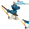 20101: Angler Smurf - Brown fishing rod - Extra yellow rope - Schleich - 5,5cm