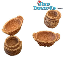 4x Cesto intrecciato - Prodotto di Decorazione Puffi - Puffo Non Incluso - +/-1x2,5cm