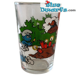 Smurfen glas - De smurfen - Vintage model - De molshoop