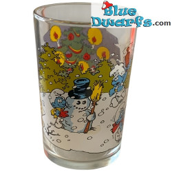 Vaso de los Pitufos - Los Pitufos - Modelo vintage - Pitufos y árbol de Navidad