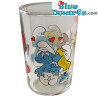 Smurfs glass - The Smurfs - Vintage model - Smurfettte kisses Smurf