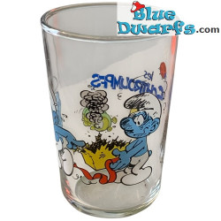 Schlümpfe Glas - Die Schlümpfe - Vintage Modell - Jokey Schlumpf und die Raupe