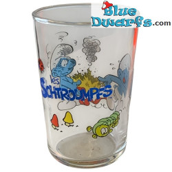 Vaso de los Pitufos - Los Pitufos - Modelo vintage - Pitufo Bromista y la oruga