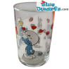 Smurfs glass - The Smurfs - Vintage model - Smurfette counting petals with Smurf