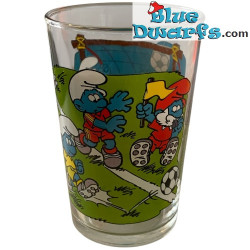 Bicchiere dei Puffi - I Puffi - Modello vintage - Il gol e l'assistente dell'arbitro