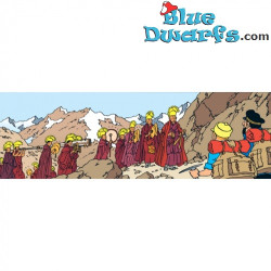 Processione di monaci tibetani - Cartolina doppia di Tintin - 29,7x10,5cm