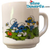 Vintage Smurf mug - Smurfs on seesaw - Ceramic - +/-7x9cm