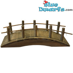 Mini pont en arc en bois - Produit de Décoration Schtroumpfs - Schtroumpf Non Inclus - 10.5 x 4cm
